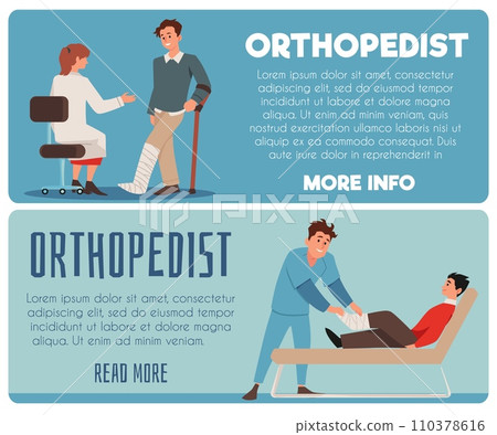 Set of website banner templates about orthopedist working flat style 110378616