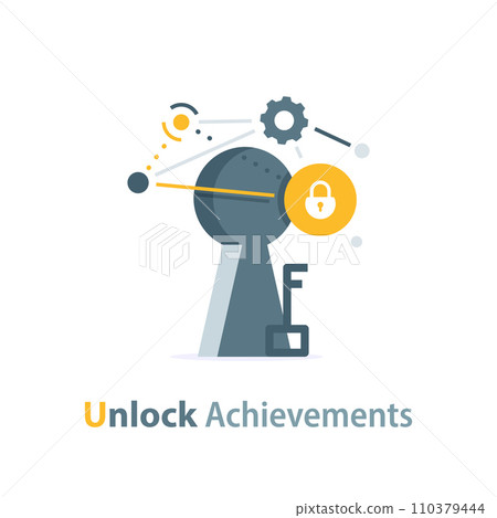 Key solution or business success metaphor,flat design icon vector illustration Key solution or business success metaphor,flat design icon vector illustration 110379444