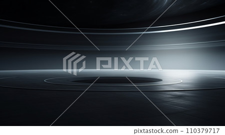 3D rendering of a futuristic empty space. Futuristic background. 3D rendering of a futuristic empty space. Futuristic background. 110379717
