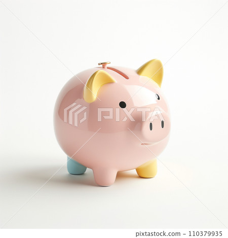 piggy bank. Pastel background. 3D rendering. Financial and investment business concepts piggy bank. Pastel background. 3D rendering. Financial and investment business concepts 110379935
