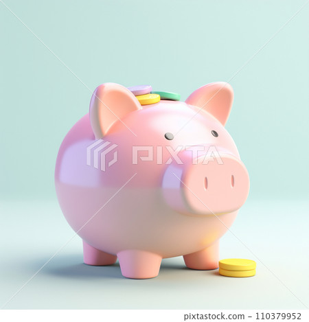 piggy bank. Pastel background. 3D rendering. Financial and investment business concepts piggy bank. Pastel background. 3D rendering. Financial and investment business concepts 110379952