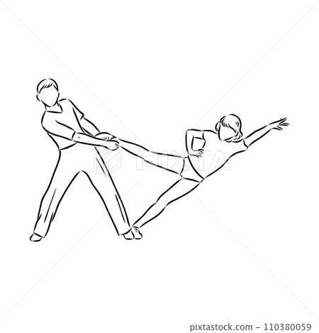acrobatic rock dance Acrobatic rock and roll vector 110380059