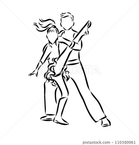 acrobatic rock dance Acrobatic rock and roll vector 110380061