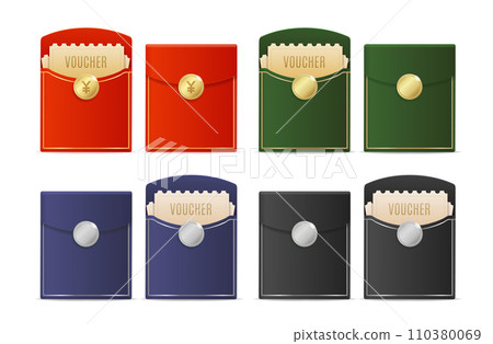 Realistic Detailed 3d Different Color Packet or Envelope Set. Vector Realistic Detailed 3d Different Color Packet or Envelope Set. Vector 110380069