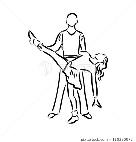 acrobatic rock dance Acrobatic rock and roll vector 110380072