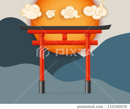Japan Concept with Realistic Detailed 3d Element. Vector 110380076