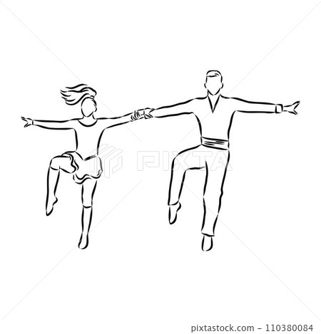 acrobatic rock dance Acrobatic rock and roll vector 110380084
