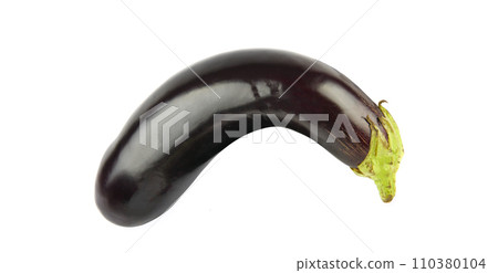 Eggplant isolated on a white . Wide photo. 110380104