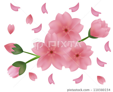 花瓣舞動的背景素材-櫻花插畫 花瓣舞動的背景素材-櫻花插畫 110380154