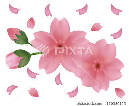 花瓣舞動的背景素材-櫻花插畫 花瓣舞動的背景素材-櫻花插畫 110380155