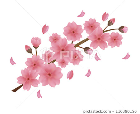 花瓣舞動的背景素材-櫻花插畫 花瓣舞動的背景素材-櫻花插畫 110380156