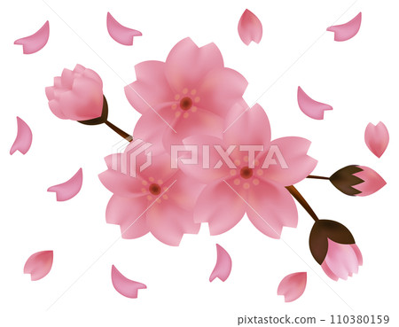 花瓣舞動的背景素材-櫻花插畫 花瓣舞動的背景素材-櫻花插畫 110380159