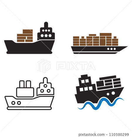 cargo ship icon 110380299