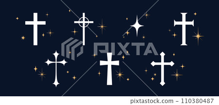 Collection christian religious cross Collection christian religious cross 110380487