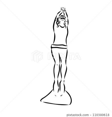 Sketch silhouette scuba divers on white background. 110380618