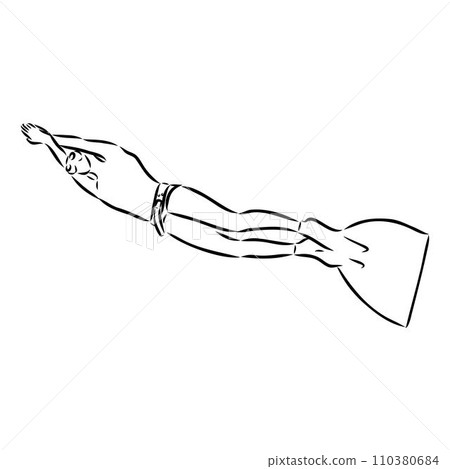 Sketch silhouette scuba divers on white background. Sketch silhouette scuba divers on white background. 110380684