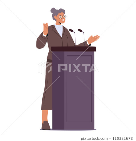 Woman Orator Passionately Articulates Ideas, Captivates Audiences With Eloquence, And Empowers Through Communication 110381678