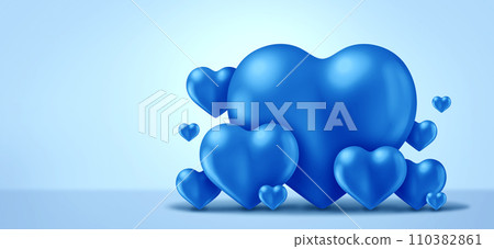 Valentine Blue Heart Background 110382861