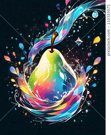 Pear Splash in Water 110383075
