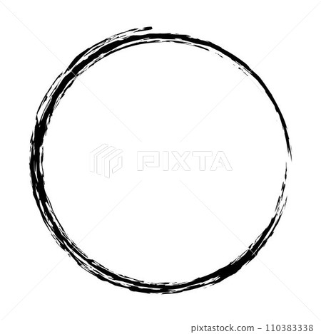Circle frame border background shape template for decorative grunge doodle element for design illustration 110383338