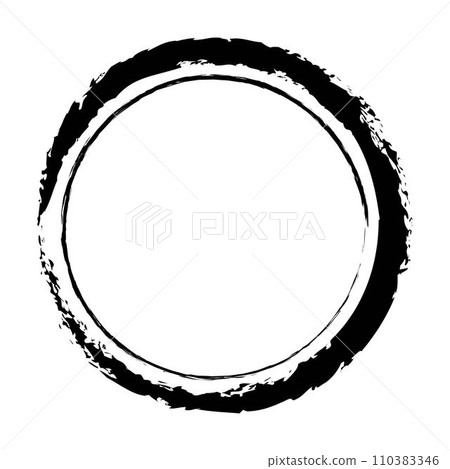 Circle frame border background shape template for decorative grunge doodle element for design illustration 110383346