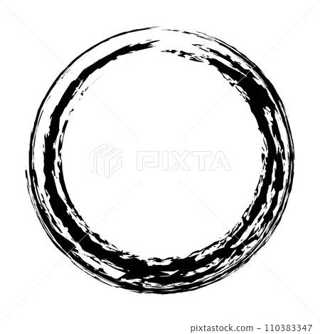Circle frame border background shape template for decorative grunge doodle element for design illustration 110383347