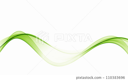 Abstract green wave background, transparent wavy lines. Wave of green smoke or liquid. Abstract green wave background, transparent wavy lines. Wave of green smoke or liquid. 110383696