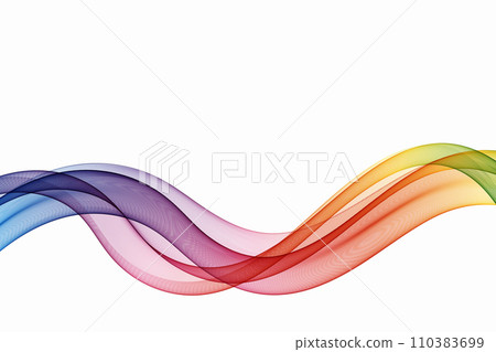Abstract colorful smooth wave lines on a white background. Design element for technology, science, music or modern concept. Abstract colorful smooth wave lines on a white background. Design element for technology, science, music or modern concept. 110383699