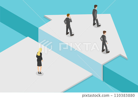 3D Isometric Flat Vector Illustration of Gender Discrimination 110383880