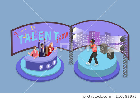 3D Isometric Flat Vector Illustration of Talent Show 3D Isometric Flat Vector Illustration of Talent Show 110383955