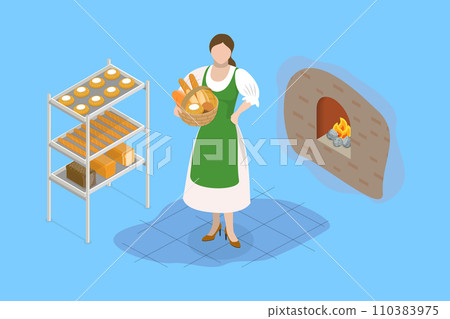 3D Isometric Flat Vector Illustration of Homemade Bakery 3D Isometric Flat Vector Illustration of Homemade Bakery 110383975