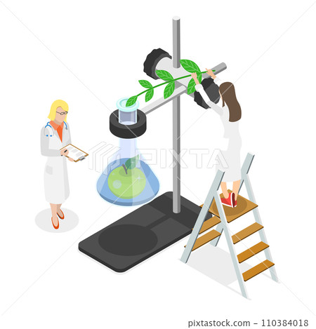 3D Isometric Flat Vector Illustration of Female Scientist. Item 2 110384018