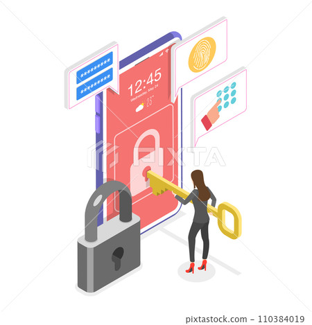 3D Isometric Flat Vector Illustration of Credit Card Online. Item 2 3D Isometric Flat Vector Illustration of Credit Card Online. Item 2 110384019