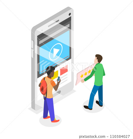 3D Isometric Flat Vector Illustration of Mobile Interface Design. Item 2 110384027