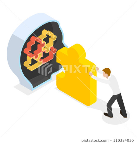 3D Isometric Flat Vector Illustration of Mental Hygiene. Item 2 110384030