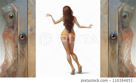 Door to another world and people from another world AI image Door to another world and people from another world AI image 110384851