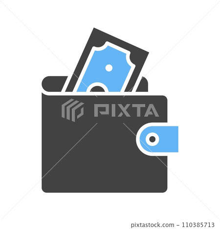Money in Wallet icon vector image. Money in Wallet icon vector image. 110385713