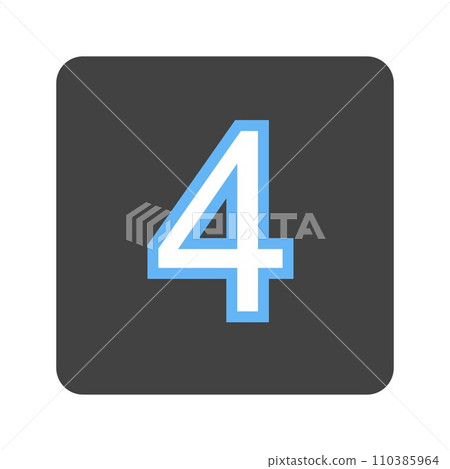 Keycap Digit Four icon vector image. Keycap Digit Four icon vector image. 110385964