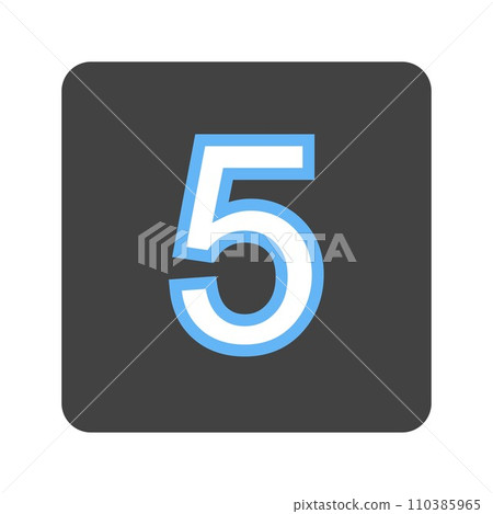 Keycap Digit Five icon vector image. Keycap Digit Five icon vector image. 110385965