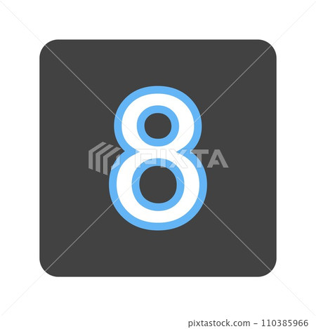 Keycap Digit Eight icon vector image. Keycap Digit Eight icon vector image. 110385966