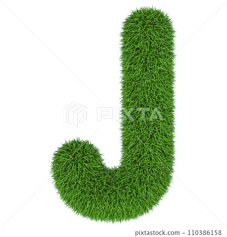Green grass letter J, 3D rendering Green grass letter J, 3D rendering 110386158