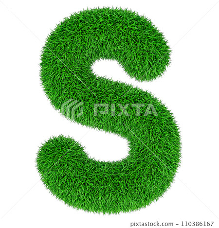 Green grass letter S, 3D rendering Green grass letter S, 3D rendering 110386167