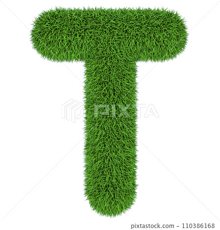 Green grass letter T, 3D rendering Green grass letter T, 3D rendering 110386168
