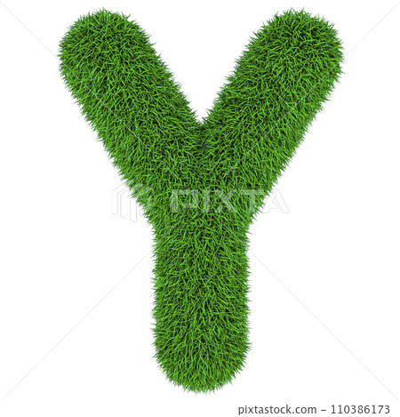Green grass letter Y, 3D rendering Green grass letter Y, 3D rendering 110386173