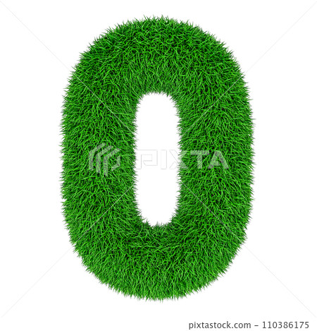 Number 0 from green grass, 3D rendering Number 0 from green grass, 3D rendering 110386175