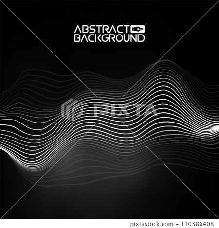 Sound wave audio abstract background. Network connections music wave pulse. Blue technology background. Network stream 110386408