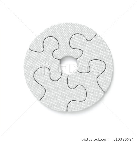 White jigsaw puzzle font Letter O 3D White jigsaw puzzle font Letter O 3D 110386584