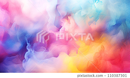 Abstract background of artificial colors rare shapes different. Gradient color style background illustration. Mixing colored paints. 110387301
