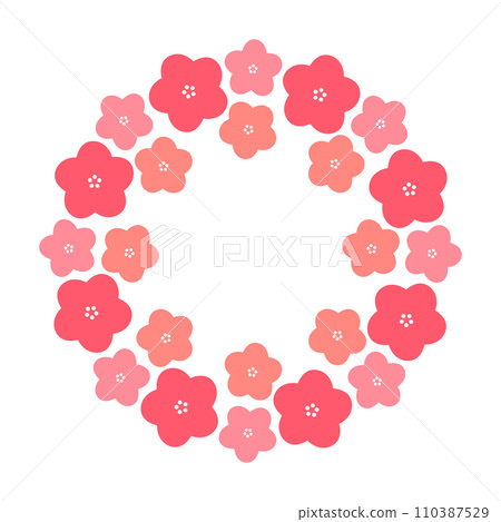 Illustration material of plum blossom wreath Illustration material of plum blossom wreath 110387529