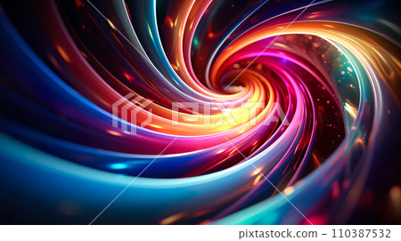 Swirling colorful light energy background "AI generated image" 110387532